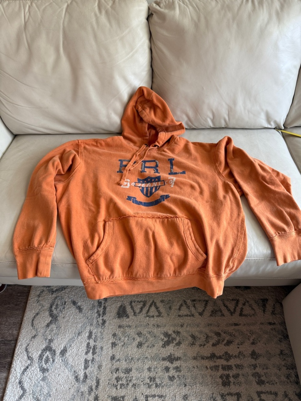 Polo by Ralph Lauren Rust Orange Hooded Sweatshirt with Chest Logo